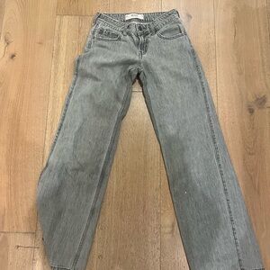 Hollister Women's low rise, wide Leg, Gray Jeans